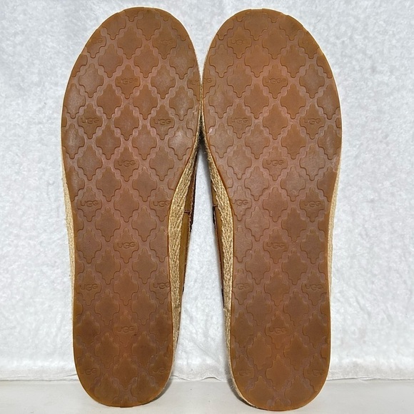 Ugg Womens Tan Nubuck Leather Moccasin Espadrille Slip On Tylin Shoes SZ US 10 - Picture 9 of 12
